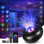 Star Projector, Galaxy Projector Night Light Smart Ocean Wave Projector Compatible with Alexa Google Home, Starry Light Projector with Remote Control Music Speaker for Bedroom for Baby Kids Adults